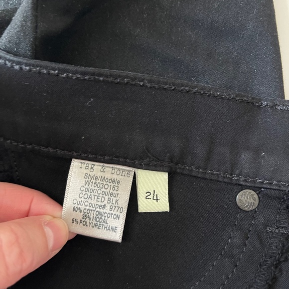 Rag & bone the legging in coated black Shimmer Stretch Jegging Women’s Size 24 - Picture 9 of 12